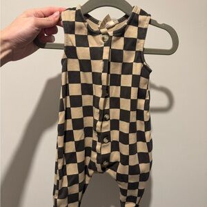 Checkered Black and Tan Kids Bodysuit